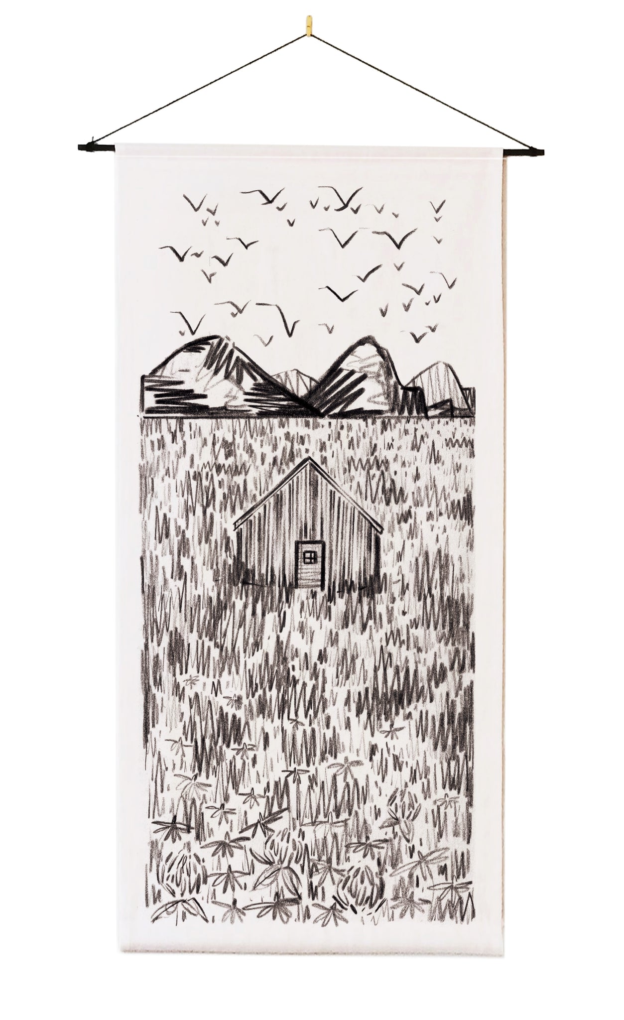 Mountain Cabin Murmuration Wall Hanging - 30 x 75 (Copy)